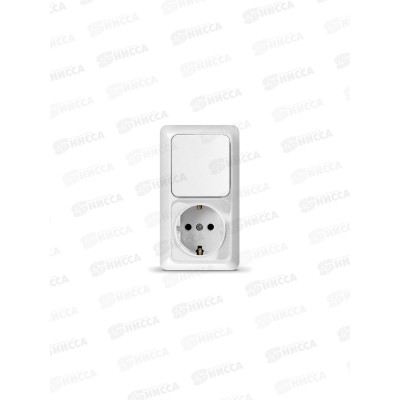 Блок вертикальный ОЛИМП выкл. 1-кл, о/у,+ роз 1-мес., с/з, О0038*10 Блок вертикальный ОЛИМП выкл. 1-кл, о/у,+ роз 1-мес., с/з, О0038*10