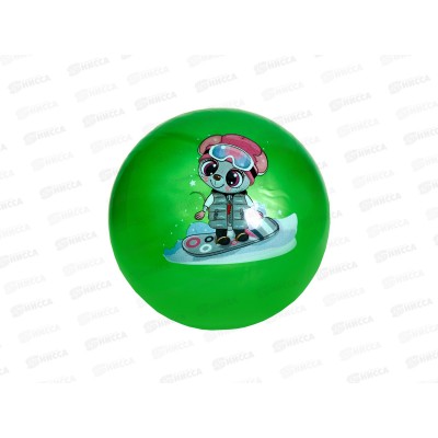 Мяч резиновый 25см ПГС перламутр Зверюшки Р2304-3