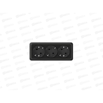 Розетка ОЛИМП 3-местная открытой установки, с заземлением, 16А, 220В черная,керамика, 2218*10 Розетка ОЛИМП 3-местная открытой установки, с заземлением, 16А, 220В черная,керамика, 2218*10