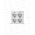 Розетка ОЛИМП 4-местная открытой установки, с заземлением, квадр.16А, 220В белая,керамика, 1165*10