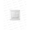 Выключатель Севиль 2-клавиши скрытой установки, 10А, 220В, подсвет.. белый, С0123 *10