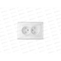 Розетка Севиль 2-местная скрытой установки, без заземления, з/ш 16А, 220В белая С0048*10