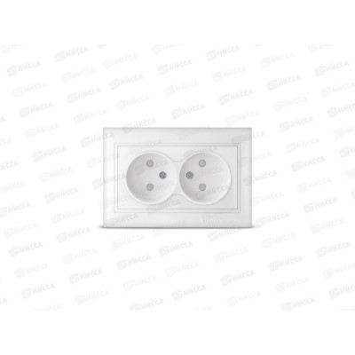 Розетка Севиль 2-местная скрытой установки, без заземления, з/ш 16А, 220В белая С0048*10 Розетка Севиль 2-местная скрытой установки, без заземления, з/ш 16А, 220В белая С0048*10