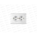 Розетка Севиль 2-местная скрытой установки, с заземлением, 16А, 220В белая С0128*10