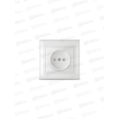 Розетка Севиль 1-местная скрытой установки, без заземления, з/ш 16А, 220В белая С0047*10