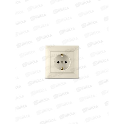 Розетка Севиль 1-местная скрытой установки, с заземлением,16А, 220В слон. кость Б-С0028*10