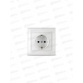 Розетка Севиль 1-местная скрытой установки, с заземлением,16А, 220В белая С0028*10