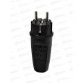 Вилка UNIVersal с/з прямая, каучук, 16А, 250B, IP44, черная,602227