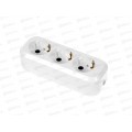Колодка UNIVersal с заземлением 3 гнезда АБС-пластик, E303 Колодка UNIVersal с заземлением 3 гнезда АБС-пластик, E303