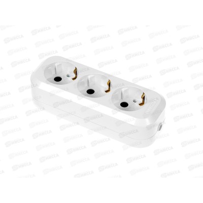 Колодка UNIVersal с заземлением 3 гнезда АБС-пластик, E303