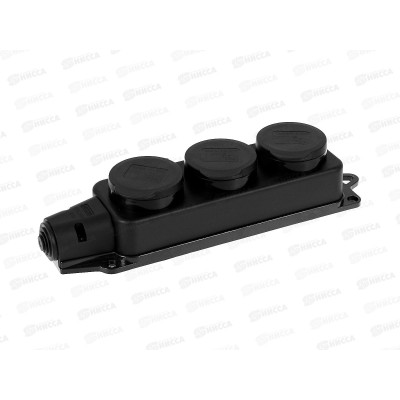 Колодка UNIVersal с заземлением 3 гнезда каучук, одноф. с заглуш., 602230 Колодка UNIVersal с заземлением 3 гнезда каучук, одноф. с заглуш., 602230