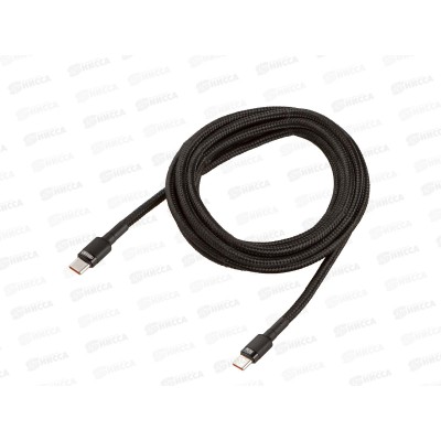 Кабель Type-C-Type-C 60W 3A SKYWAY в мягкой оплетке черный  2м