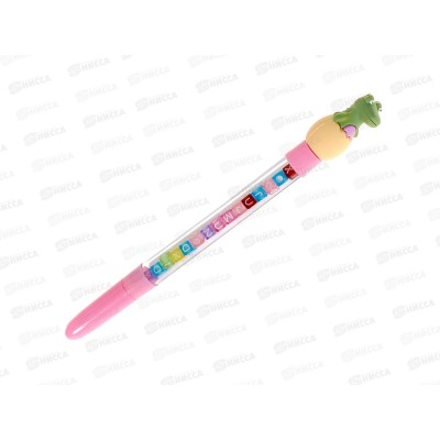 Ручка шар. Alingar &quotЗверята&quot 0.7мм синяя, пр.корпус с бус AL10639 *48