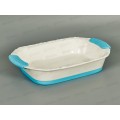 Форма для запекания JEWEL фарфор 34,5см с силиконовыми ручками прямоугольная, ПП00037-08