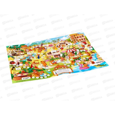 Игра-ходилка с фишками. Капибара-сити 59,5*42см 32562