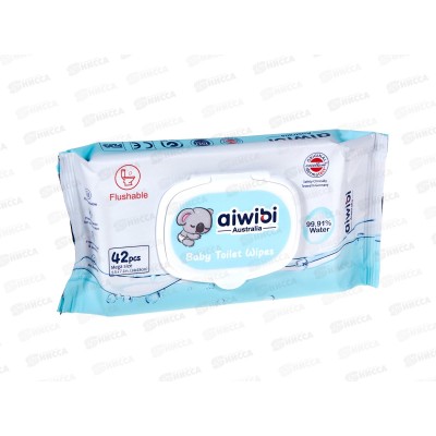 Aiwibi бумага туалетная детская влажная 42шт 14*18 белая *36 Aiwibi бумага туалетная детская влажная 42шт 14*18 белая *36