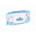 Aiwibi бумага туалетная детская влажная 70шт 15*18 белая *24