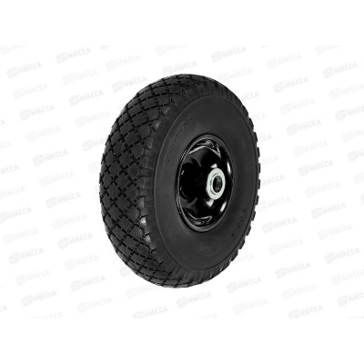Колесо д/тач PU1002 размер 10"х 3,00-4 20/95мм диск сварной, пу черный *10