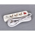 Сетевой фильтр LIRA LRFI135W, 3 розетки, с заземлением, с выключателем, 2 x USB, 1 x typeC,