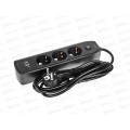 Удлинитель LIRA LRI133B, 3 розетки, с заземлением, с выключателем, 2 x USB, 1 x typeC,  3м,16