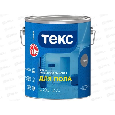 Эмаль для пола и бетон половТекс Профи серая гл 2,7л