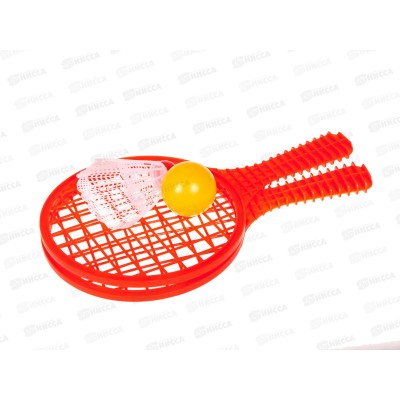 Бадминтон "Активные игры" 1002588 (ракетка 2шт, шарик шт, волан 1шт) Бадминтон "Активные игры" 1002588 (ракетка 2шт, шарик шт, волан 1шт)