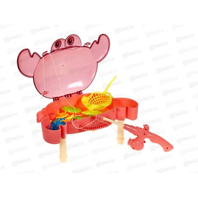 Рыбалка магнитная 1001935 (удочка, морские жители 10шт, садок, ванночка) розовая, зеленая