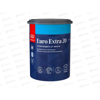 Краска для влажных помещений Euro Extra 20 A п/мат 0,9л *1/6
