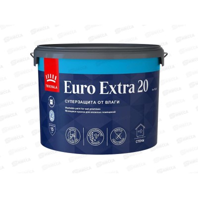 Краска для влажных помещений Euro Extra 20 A п/мат 9,0л Краска для влажных помещений Euro Extra 20 A п/мат 9,0л