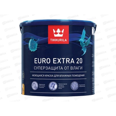 Краска для влажных помещений Euro Extra 20 C п/мат 2,7л Краска для влажных помещений Euro Extra 20 C п/мат 2,7л