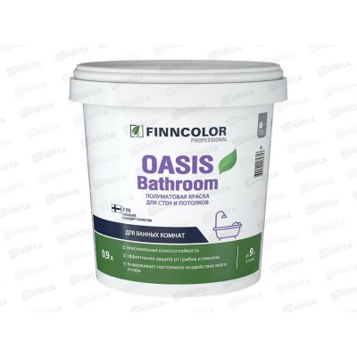 Краска для влажных помещений Oasis Bathroom A п/мат 0,9л *1/6 Краска для влажных помещений Oasis Bathroom A п/мат 0,9л *1/6