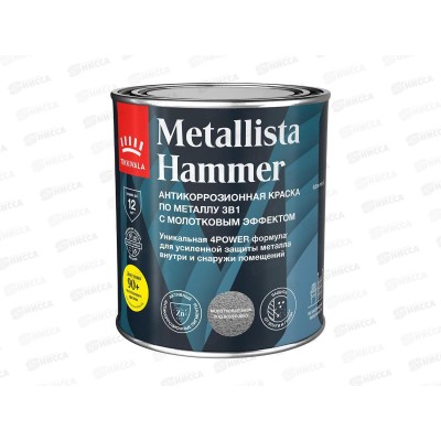 Краска по ржавчине Metallista серебристая гл 0,8л *1/6