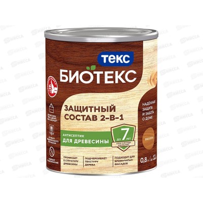 Защитный состав 2-в-1Текс Биотекс Махагон 0,8л Защитный состав 2-в-1Текс Биотекс Махагон 0,8л