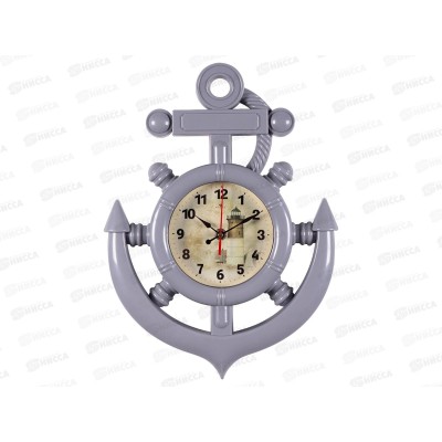 Часы настенные &quot21 Век&quot 3827-006 27,5*38см Маяк серый,форма якоря
