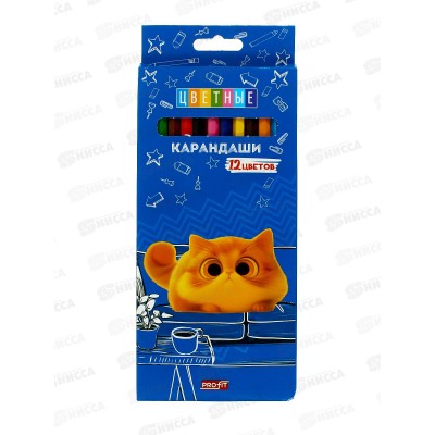 Карандаши 12цв Profit Котенок Мяу, пластик, 2М, КЦ-2621 *24/240 Карандаши 12цв Profit Котенок Мяу, пластик, 2М, КЦ-2621 *24/240