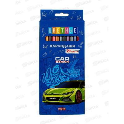 Карандаши 24цв Profit Суперкар, пластик, 2М, КЦ-2630 *12 Карандаши 24цв Profit Суперкар, пластик, 2М, КЦ-2630 *12