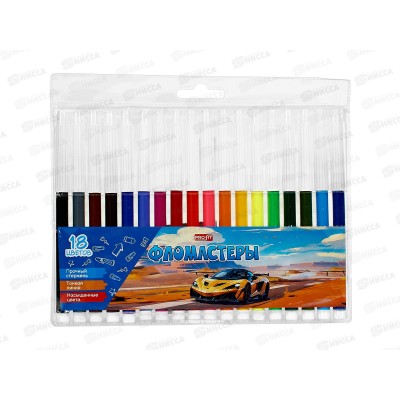 Фломастеры 18цв. Profit Авто, невен., ФЛ-2552 блистер *12/144