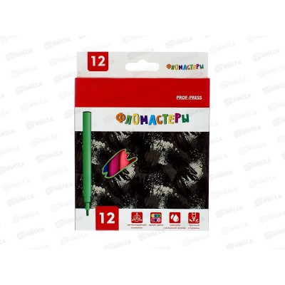 Фломастеры 12цв. ПП Милитари, с вентил. колпачком, ФВ-2568 *24
