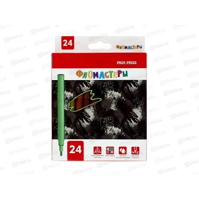 Фломастеры 24цв. ПП Милитари, с вентил. колпачком, ФВ-2572 *12/96