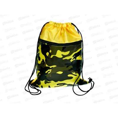 Мешок для обуви ПП Милитари желтый, 1 отд., с карманом, ткань, МО-4029