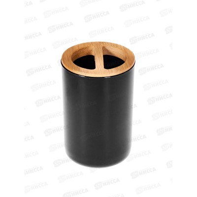 Подставка п/зубн.щетки &quotБамбук&quot черный М9026 *18