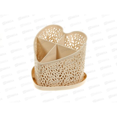 Подставка д/столовых приборов Сердце Бежевый М6253 *24