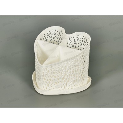 Подставка д/столовых приборов Сердце Белый М6252 *24