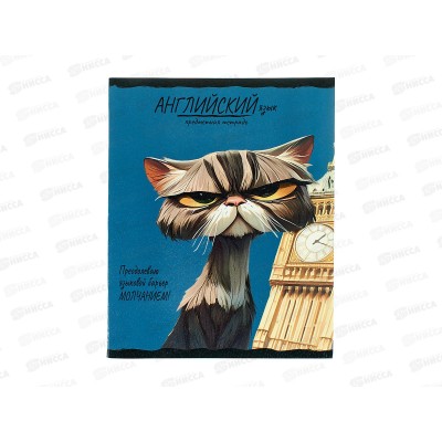 Тетрадь 48л клетка ПП &quotПРО ХВОСТ&quot Английский язык, 48-2460 *10/80