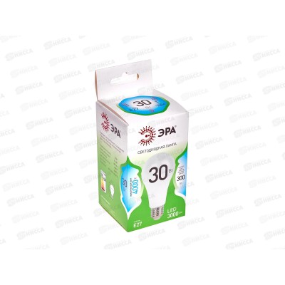 Лампа светодиодная ЭРА GREEN LINE LED 30Вт 4000К, A65-30W-840-E27 *10/100