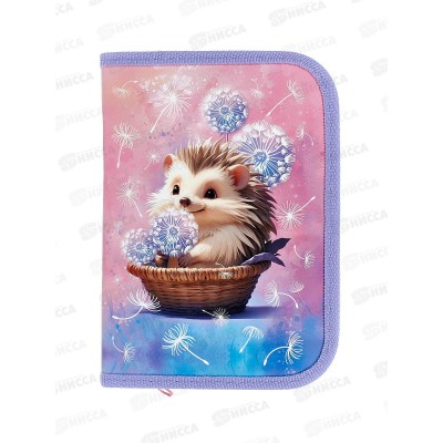 Пенал Hatber 19*13 Ежик в одуванчиках 1 отд, молн.,44054 Пенал Hatber 19*13 Ежик в одуванчиках 1 отд, молн.,44054