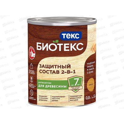 Защитный состав 2-в-1Текс Биотекс орегон 0,8л Защитный состав 2-в-1Текс Биотекс орегон 0,8л