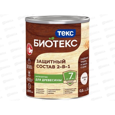 Защитный состав 2-в-1 Текс Биотекс беленый дуб 0,8л *1/14