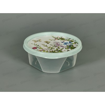 Контейнер 0,4л &quotЦветущий луг&quot круглый св-зел 223110617/01 *24