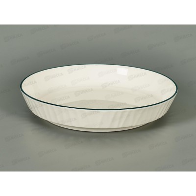 Тарелка обеденная 20см Линии зеленая каемка MFK08367-G Тарелка обеденная 20см Линии зеленая каемка MFK08367-G